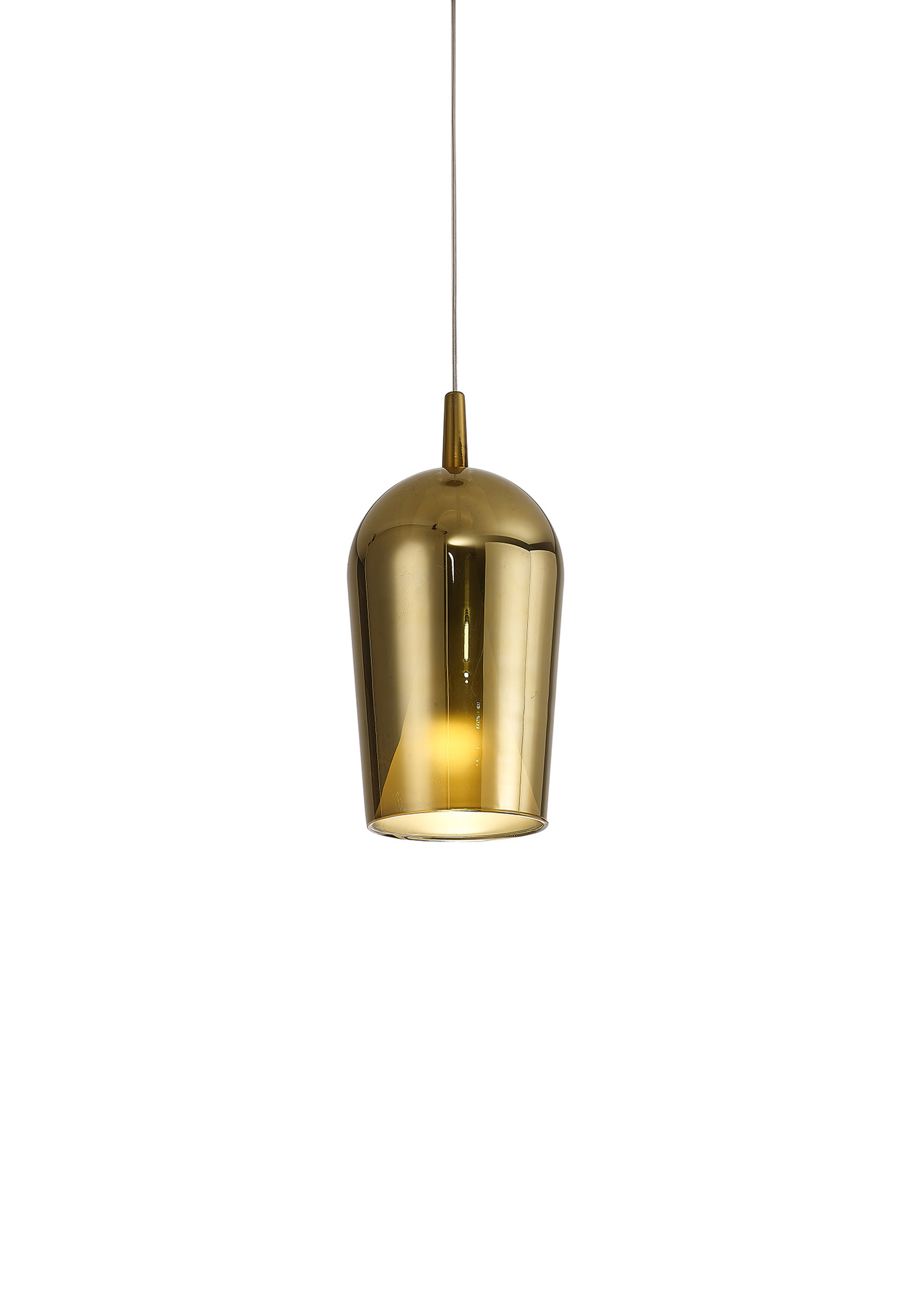 M8253  Elsa Assembly Pendant (WITHOUT PLATE) Champagne Glass Shade 1 Light Gold Glass